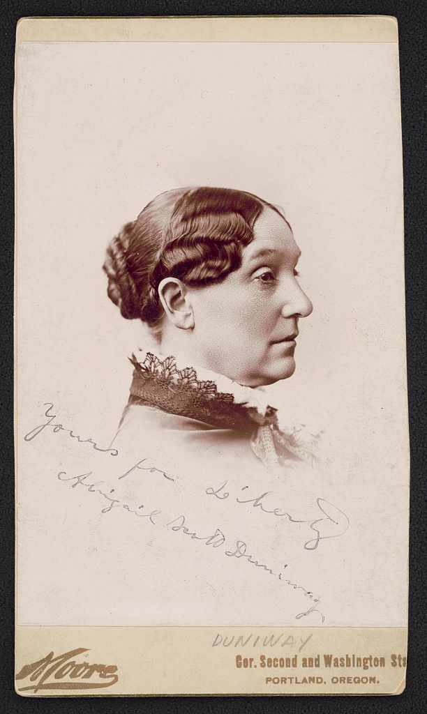 [Abigail Scott Duniway, bust portrait, facing right], 1870 (Library of Congress)