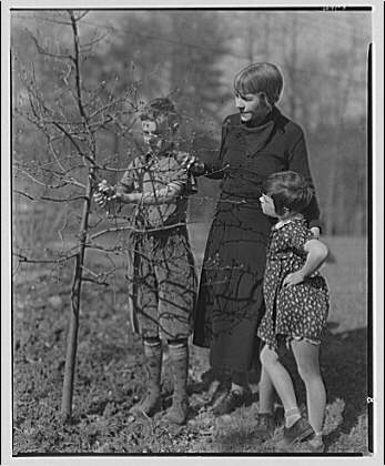 Art Brown and family. Brown family by tree II, 1937 (Library of Congress)