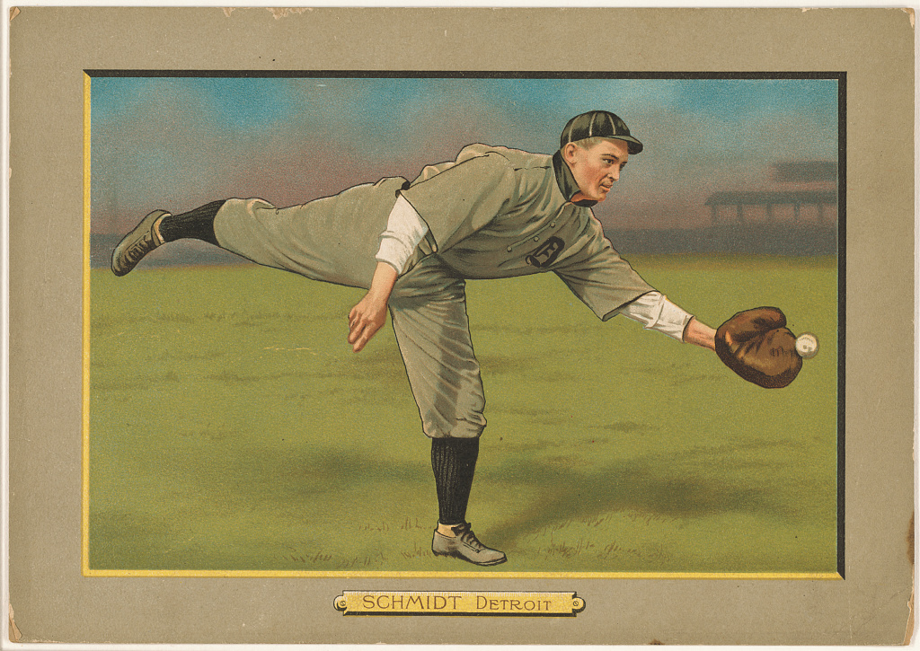 [Boss Schmidt, Detroit Tigers, baseball card portrait], 1911 (Library of Congress)