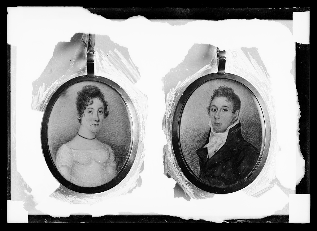 [Copy photograph of two miniature portraits], 1873 (Library of Congress)