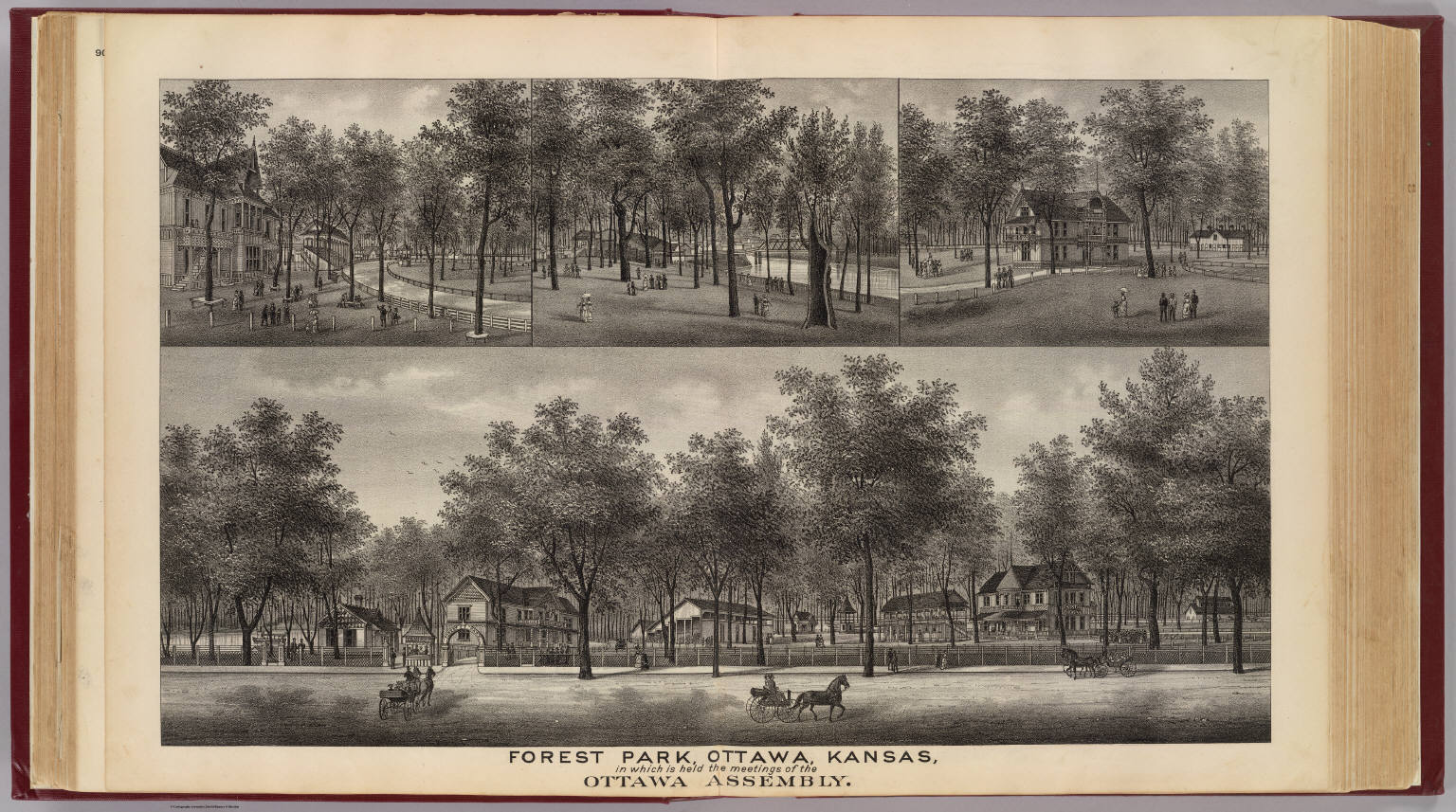 Forest Park, Ottawa, Kansas, in which is held the meetings of the Ottawa Assembly. (L.H. Everts & Co., publishers, Philadelphia, 1887) (Civil War), 1887 (Internet Archive)