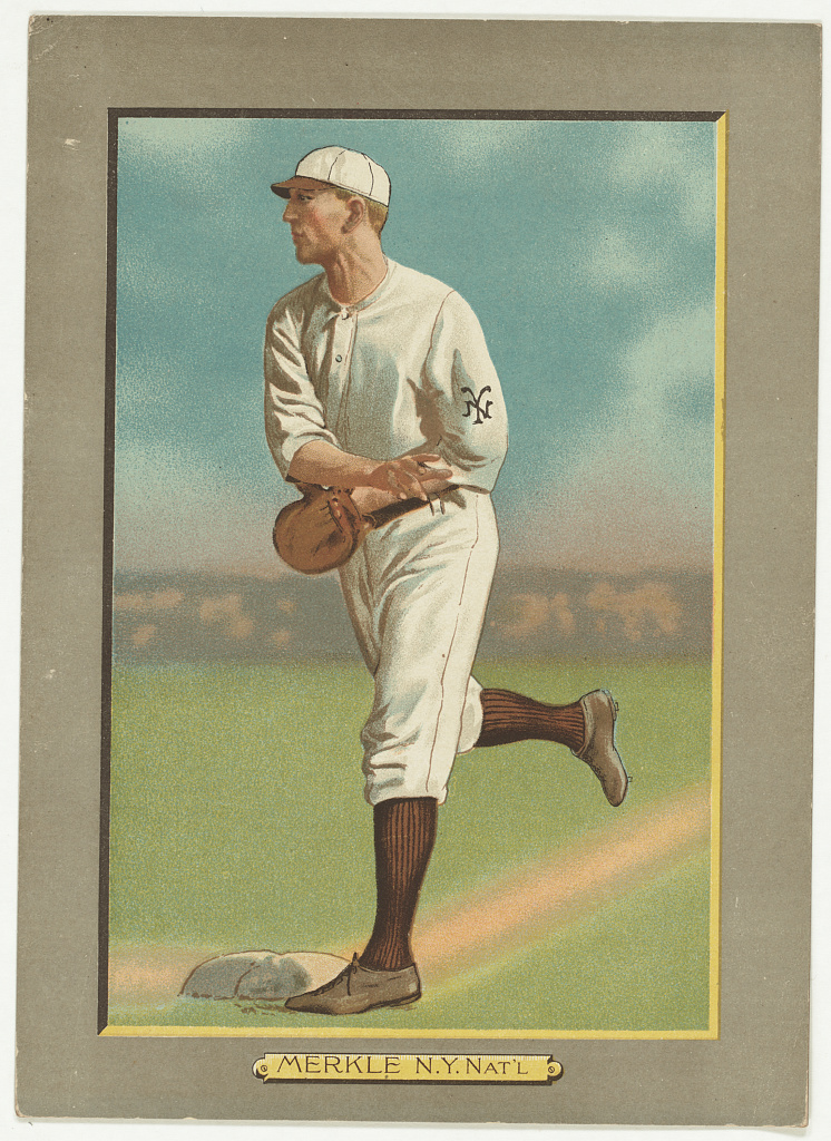 [Fred Merkle, New York Giants, baseball card portrait], 1911 (Library of Congress)