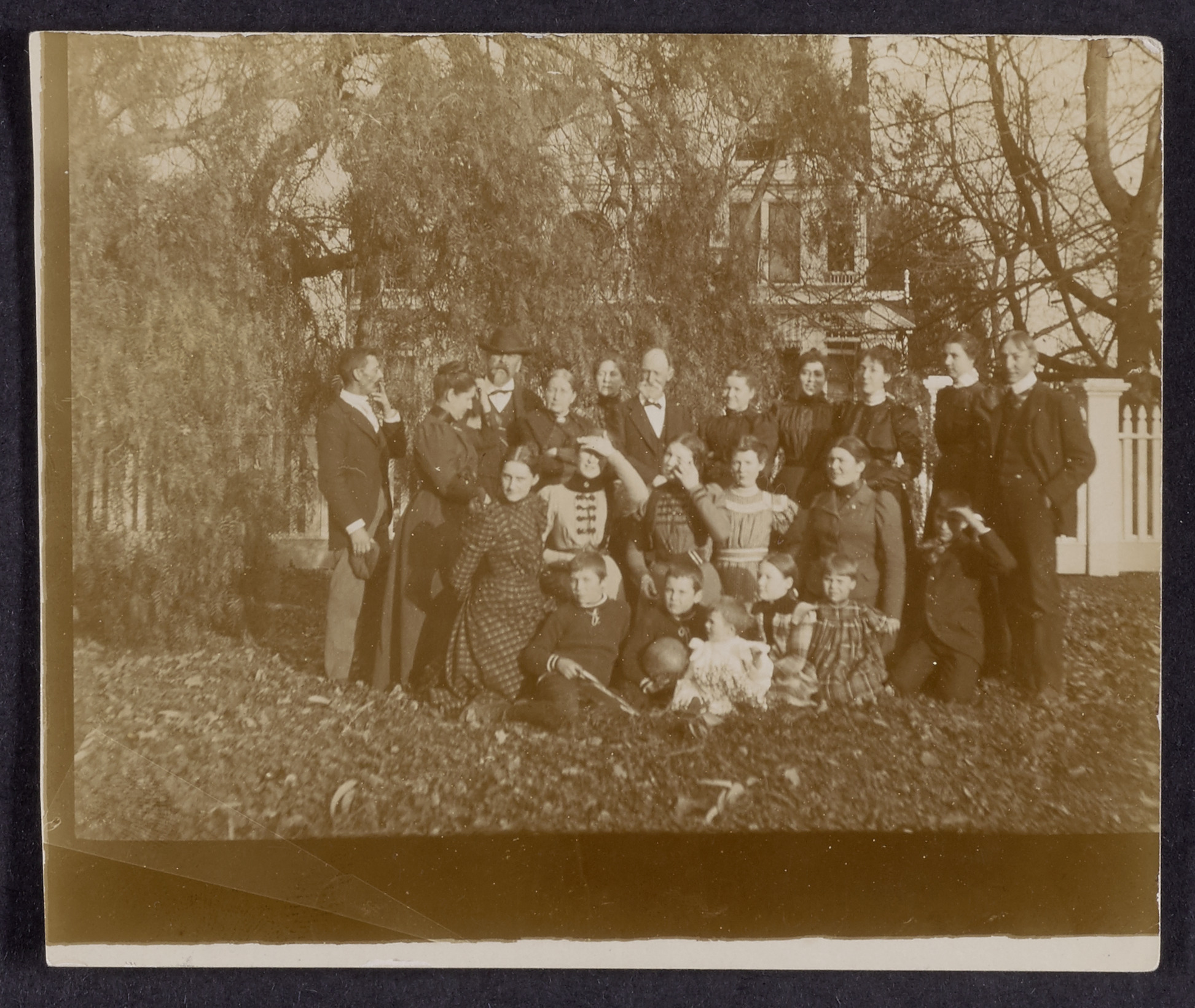 Group photograph taken during a Hawley family gathering at Ardenwood, 1899 (Internet Archive)