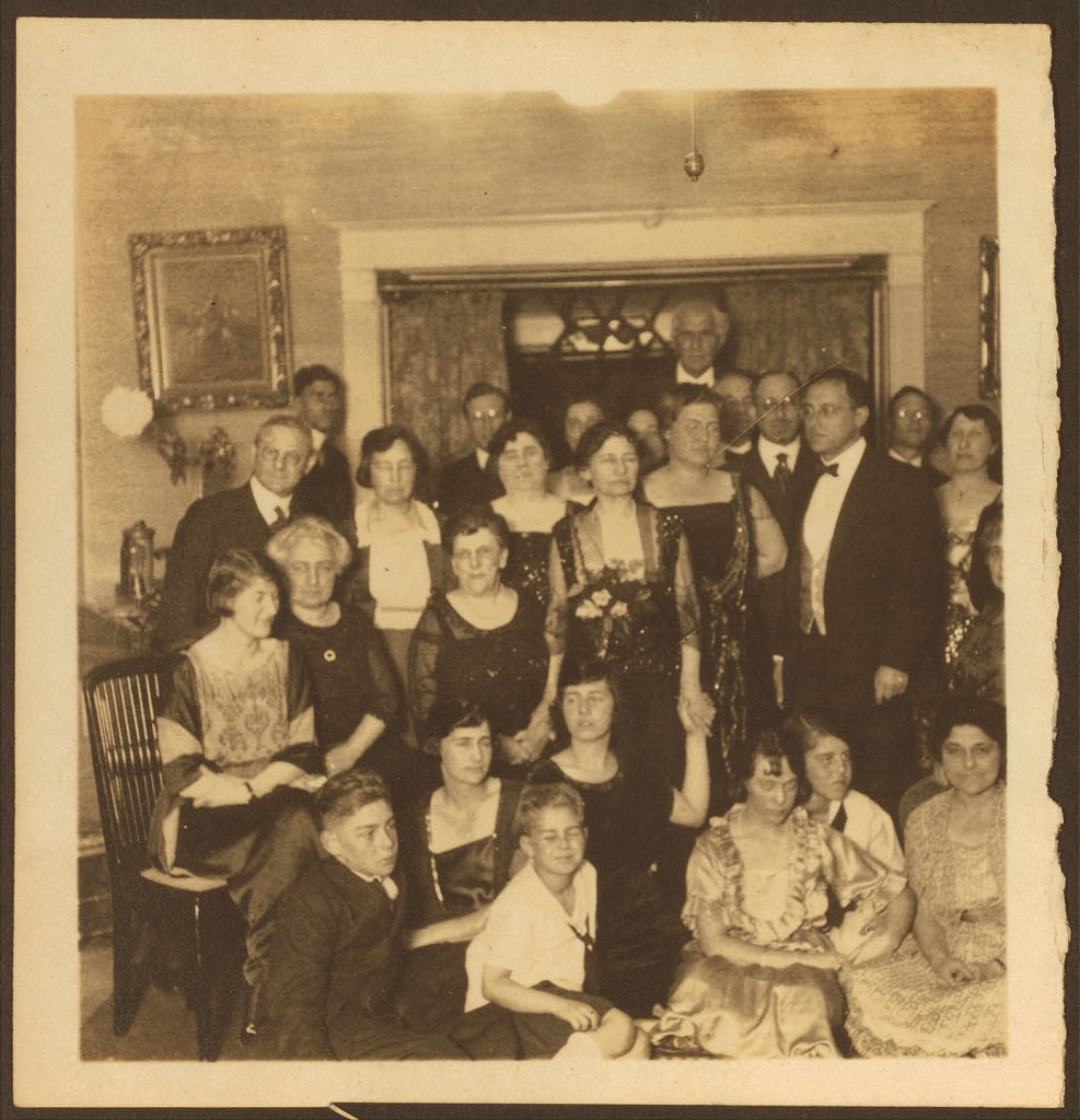 Group portrait, with Cora Berliner, all in formal dress, 1871 (Library of Congress)