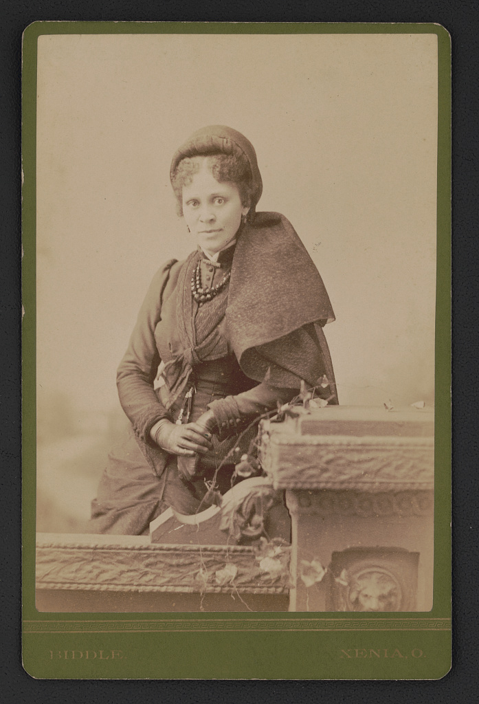[Hallie Quinn Brown, educator and activist, cape draped on shoulder and wearing gloves], 1875 (Library of Congress)