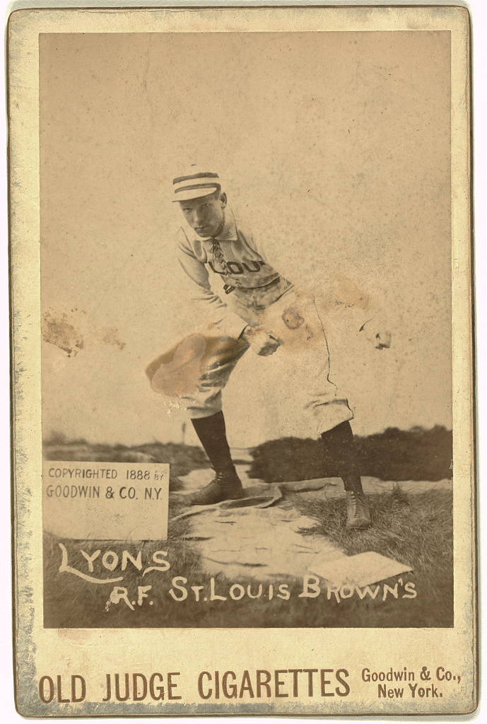 [Harry Lyons, St. Louis Browns, baseball card portrait], 1888 (Library of Congress)