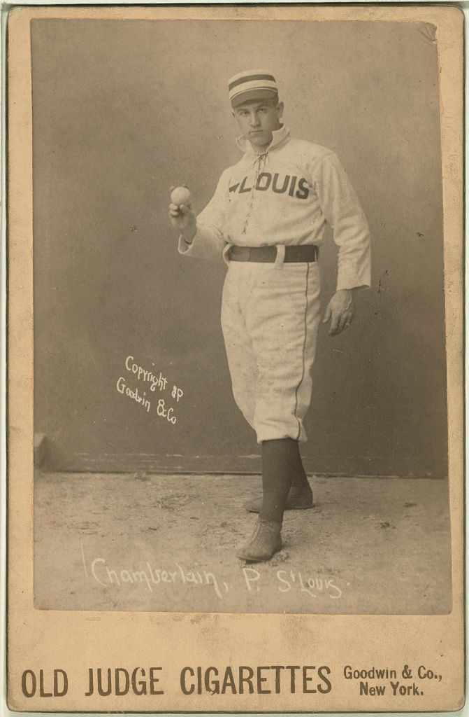 [Icebox Chamberlain, St. Louis Browns, baseball card portrait], 1888 (Library of Congress)