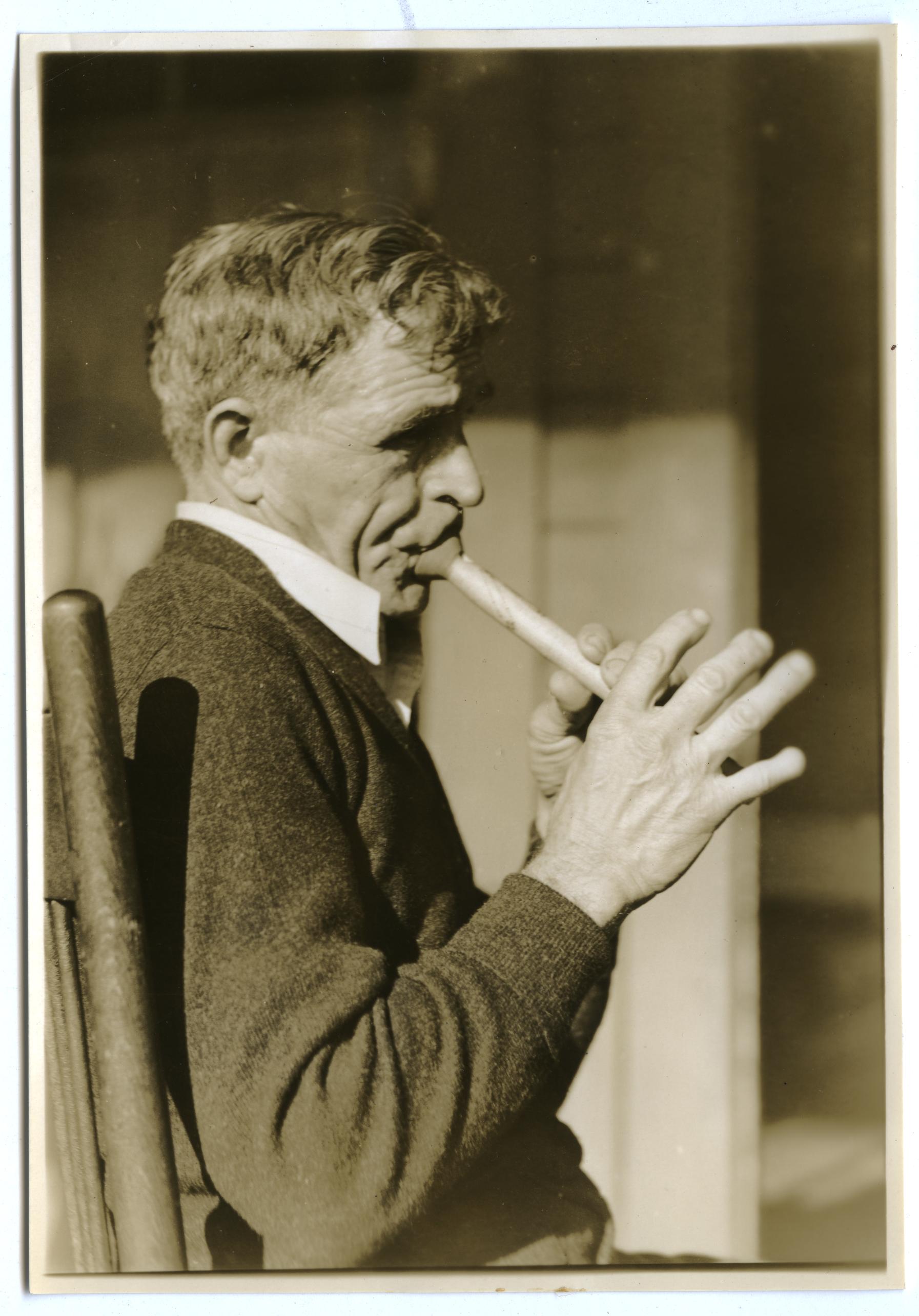 John Botica playing the svirala, 1938 (Library of Congress)