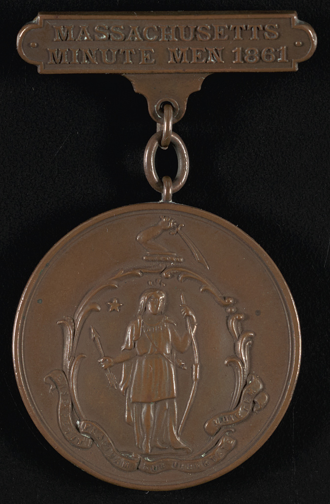 [Massachusetts Minute Men 1861 medal for First Lieutenant George Varnum Barrett of Co. B, 6th Massachusetts Infantry Regiment and Co. H and Co. E, 23rd Massachusetts Infantry Regiment], 1902 (Library of Congress)