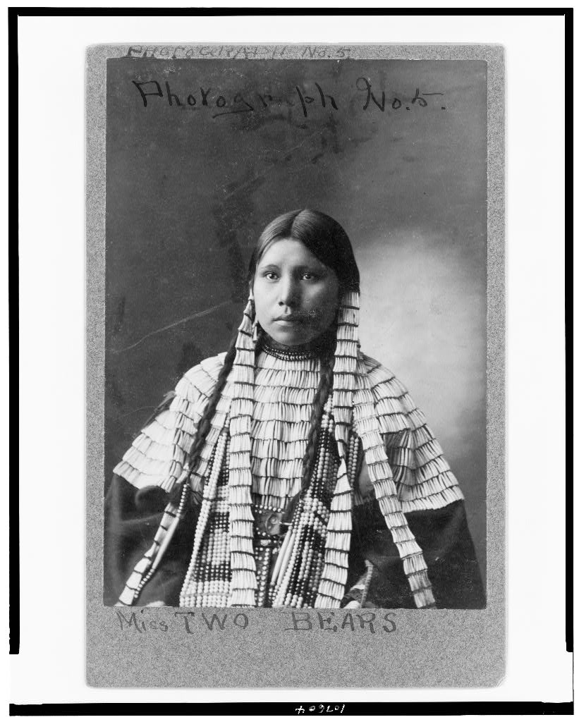 [Miss Two Bears, half-length portrait, facing slightly left], 1902 (Library of Congress)