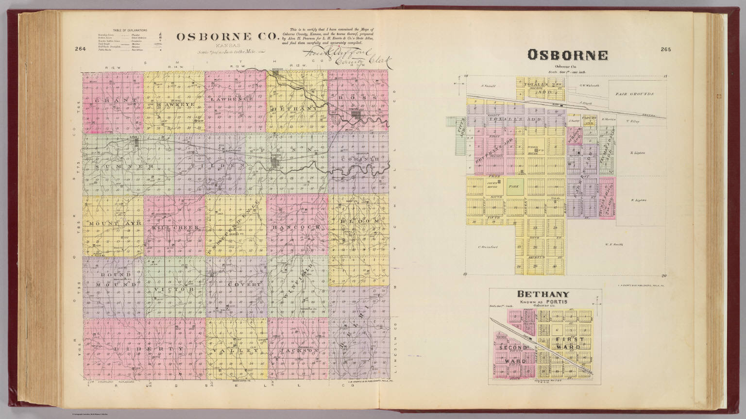 Osborne Co., Kansas. (with) Osborne ... (with) Bethany, known as Portis ... L.H. Everts & Co., publishers, Phila., Pa. (1887) (Civil War), 1887 (Internet Archive)