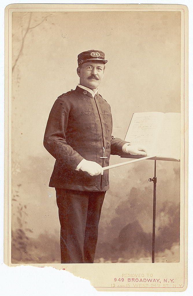 [Patrick S. Gilmore, three-quarter length portrait, standing, facing slightly right, wearing music conductor uniform], 1890 (Library of Congress)