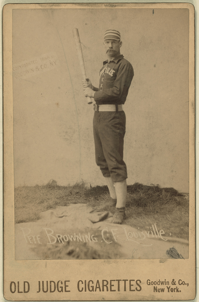 [Pete Browning, Louisville Colonels, baseball card portrait], 1888 (Library of Congress)