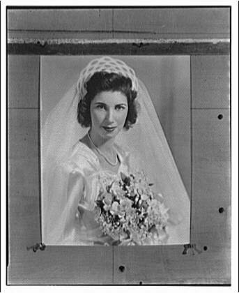 Portrait photographs. Copy photograph of wedding portrait of bride, 1920 (Loc)