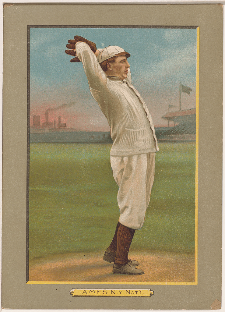 [Red Ames, New York Giants, baseball card portrait], 1911 (Library of Congress)