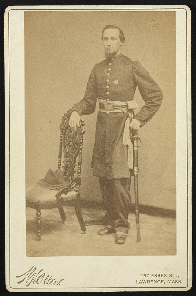 [Sergeant Abram G. Bradt of Co. D, 4th New York Heavy Artillery Battalion in uniform with sword], 1861 (Library of Congress)