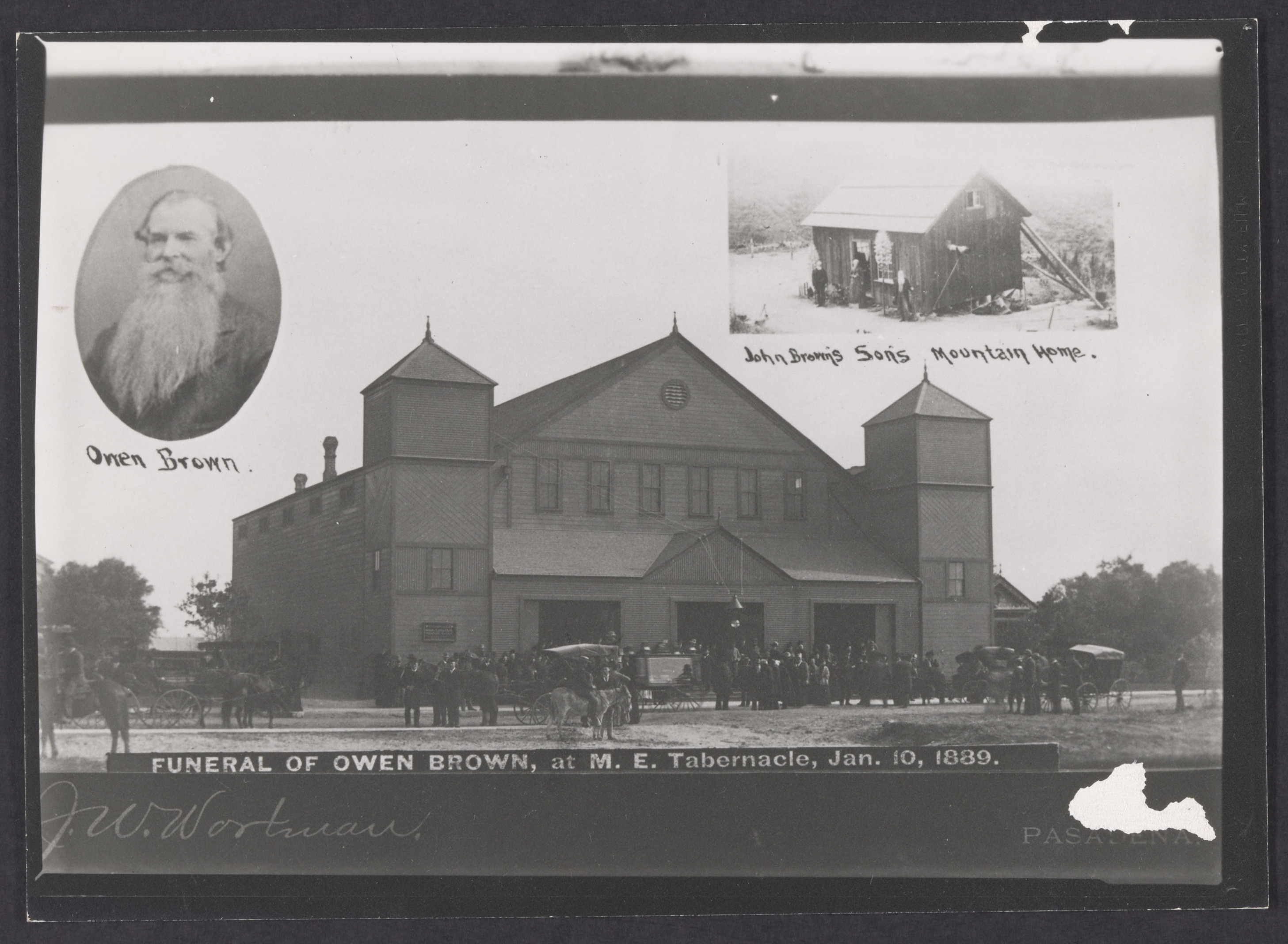 Souvenir photograph of the funeral of Owen Brown, 1889 (Internet Archive)