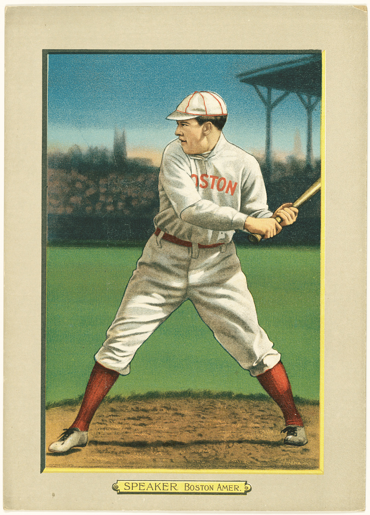 [Tris Speaker, Boston Red Sox, baseball card portrait], 1911 (Library of Congress)
