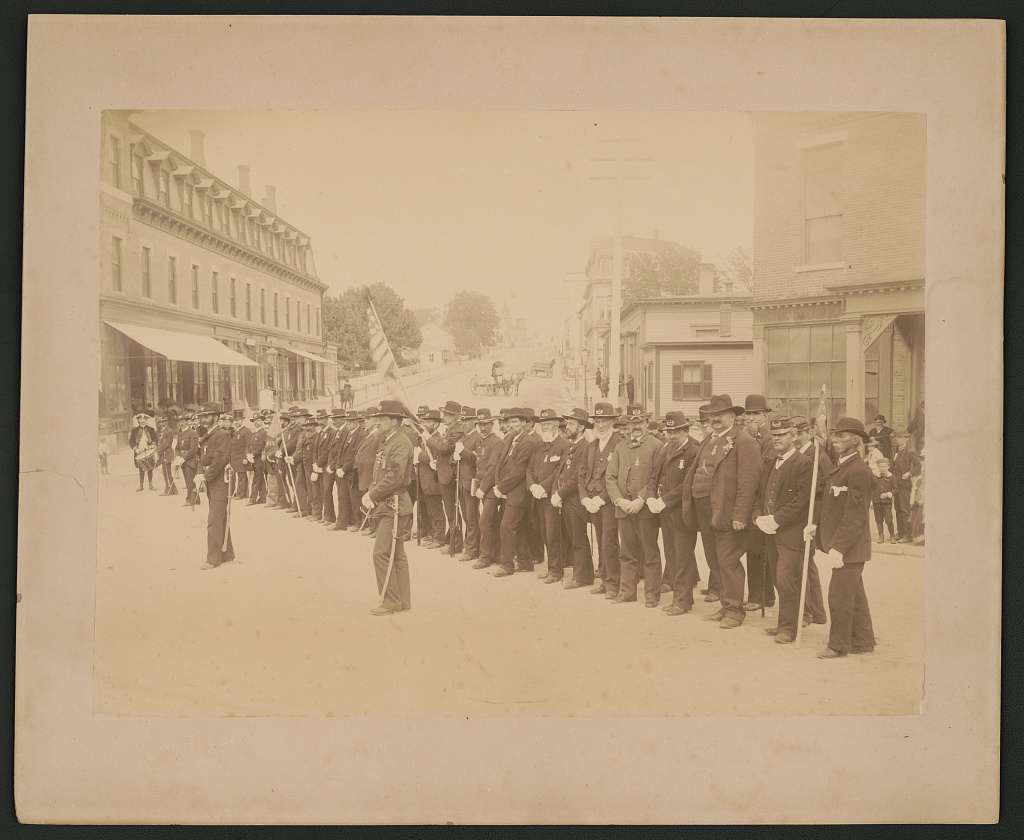 [Unidentified Civil War veterans of Grand Army of the Republic E.W. Pierce Post #8, Middleborough, Massachusetts], 1890 (Library of Congress)