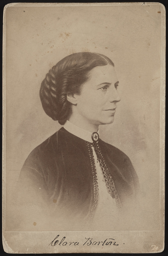 [Union nurse Clara Barton with Red Cross brooch], 1894 (Library of Congress)