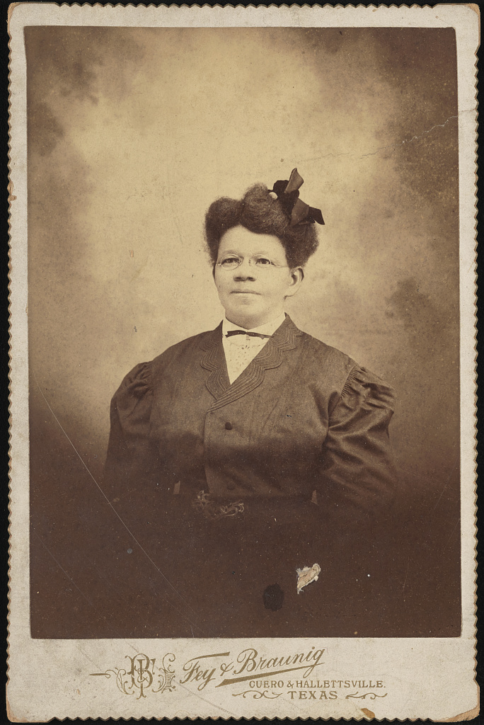[Woman with glasses and hair bow], 1890 (Library of Congress)