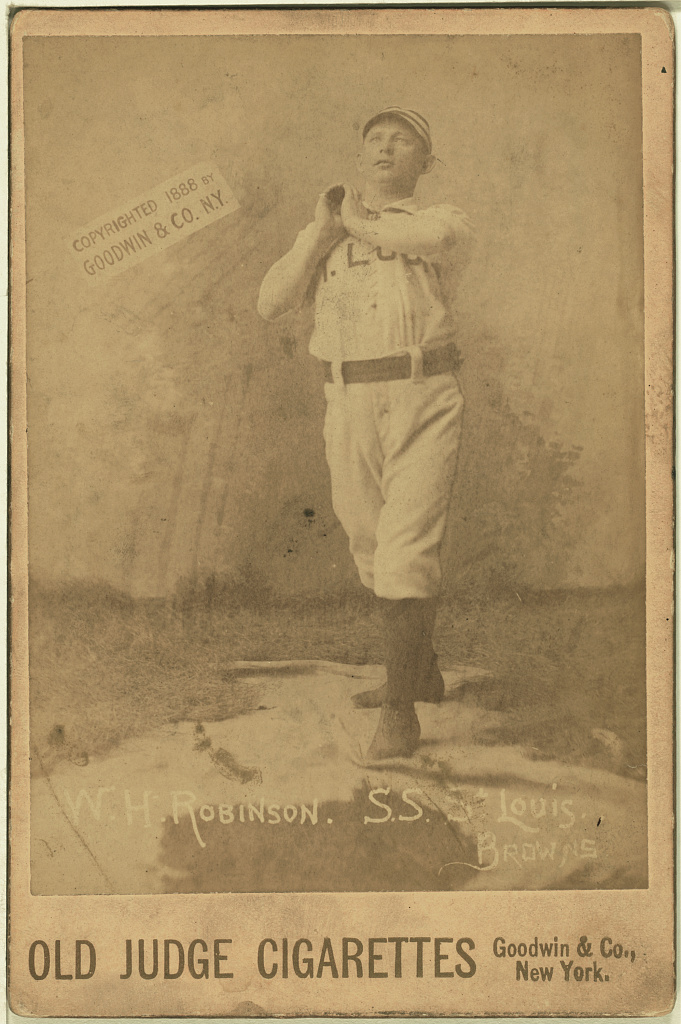 [Yank Robinson, St. Louis Browns, baseball card portrait], 1888 (Library of Congress)